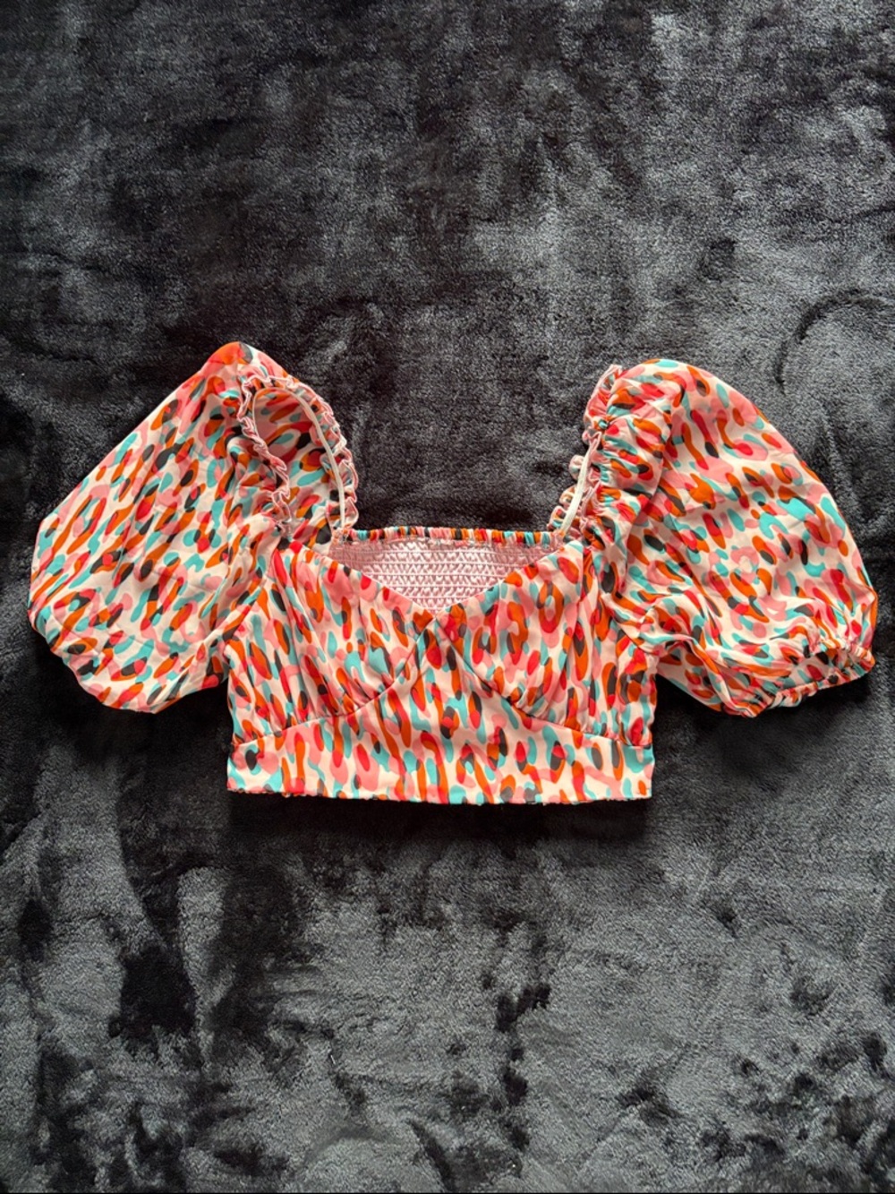 Jessica Simpson Elastic Chiffon Puff Sleeve